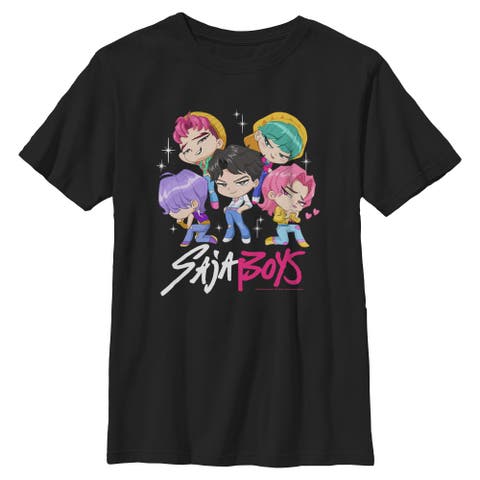 Boy's KPop Demon Hunters Saja Boys Chibi Group  Graphic T-Shirt
