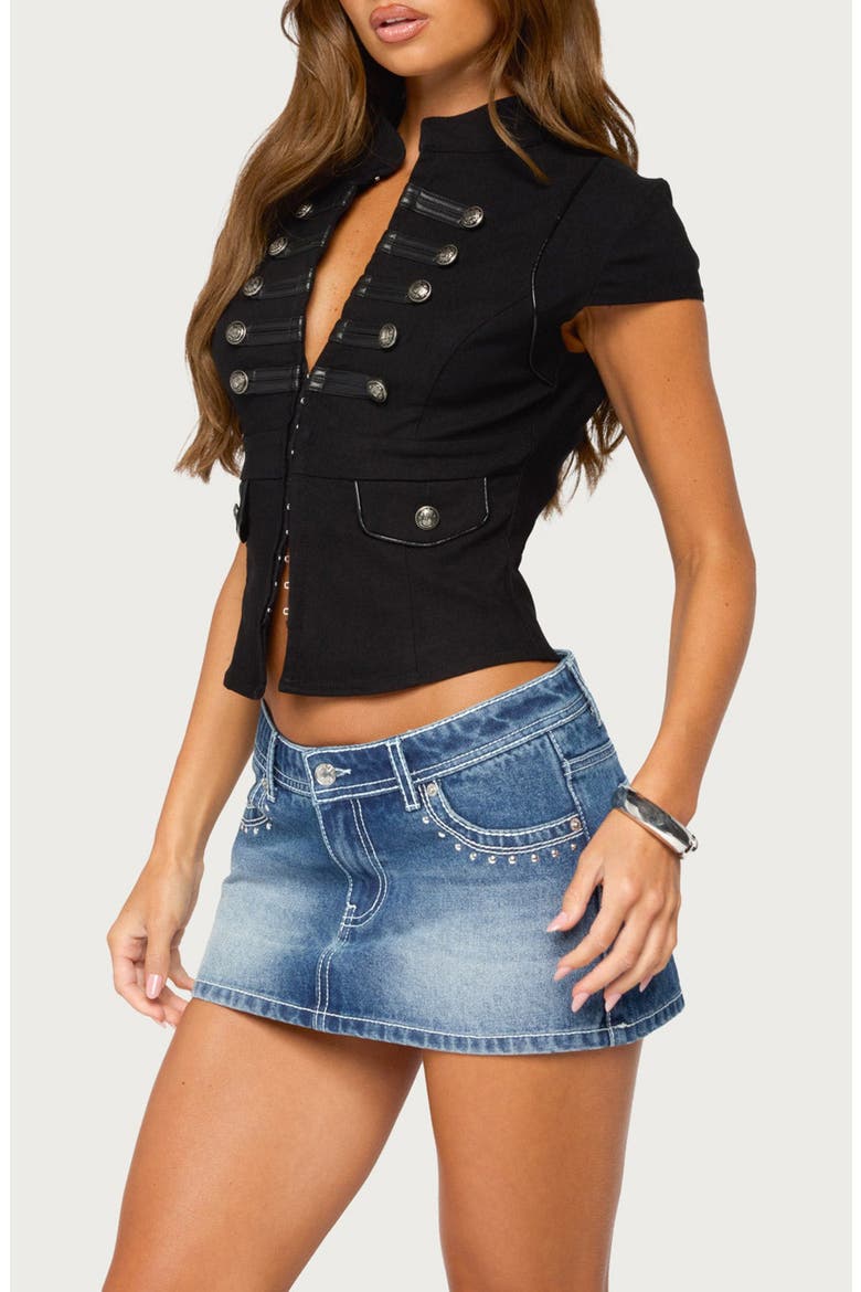 Cordi Napoleon Hook & Eye Top, Alternate, color, BLACK