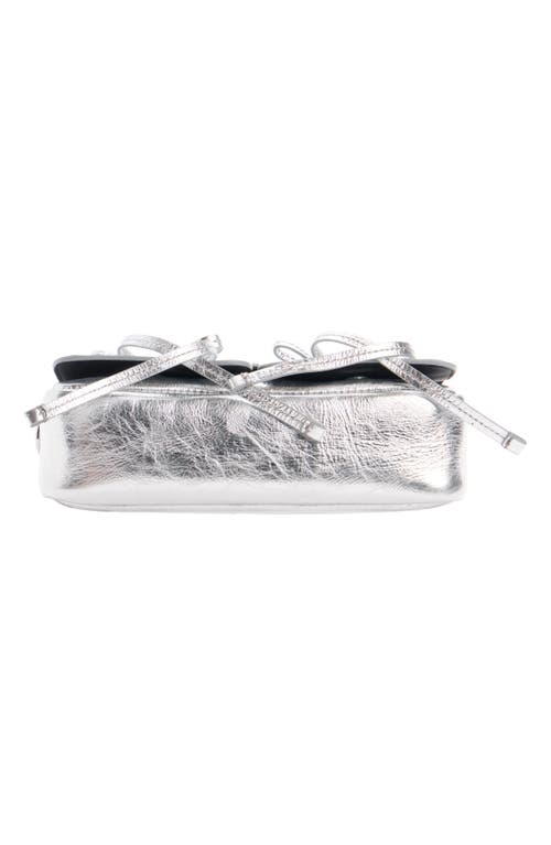 Acne Studios Micro Multipocket Luxe Metallic Leather Crossbody Bag In Silver