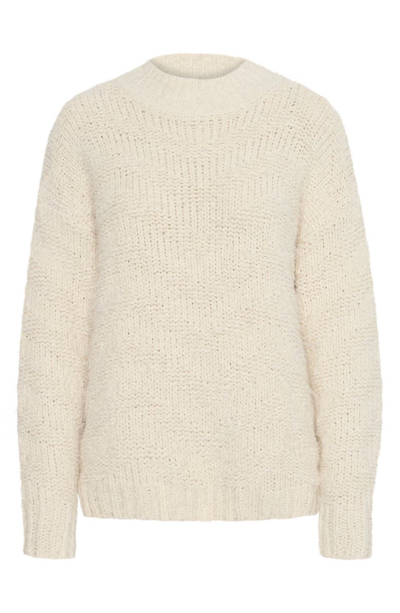 ICHI Knit Mock Neck Sweater, Alternate, color, Birch