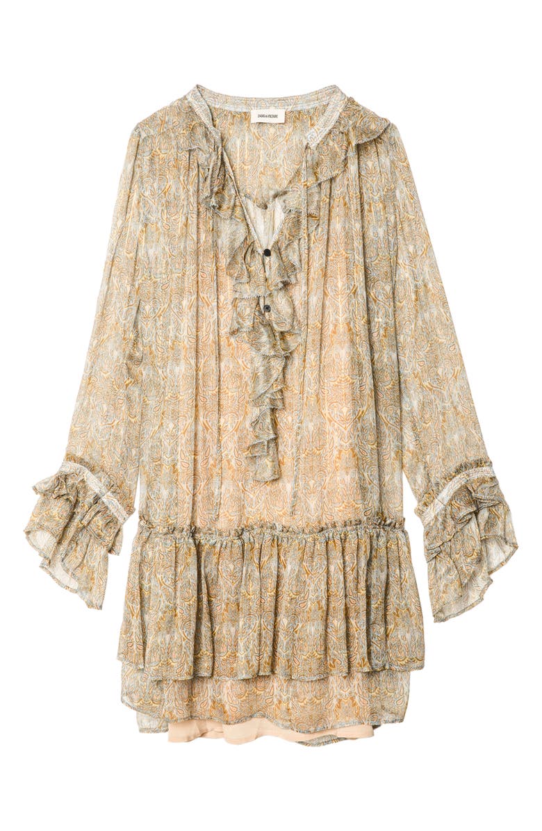 Zadig & Voltaire Alice Paisley Print Long Sleeve Minidress, Alternate, color,