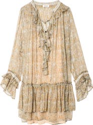 Zadig & Voltaire Alice Paisley Print Long Sleeve Minidress