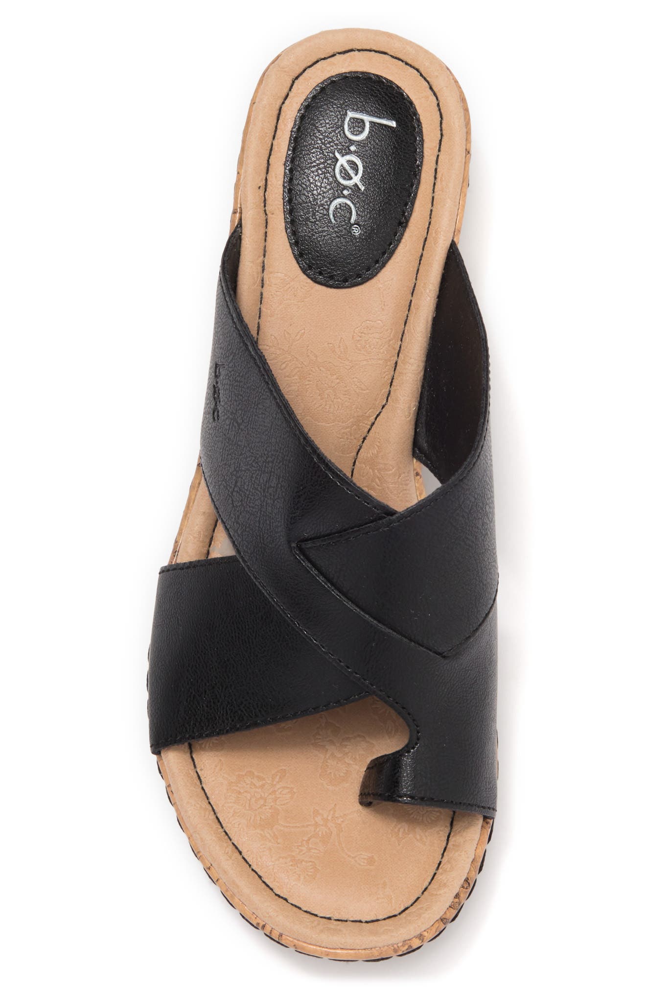 B O C Summer Crisscross Wedge Sandal, Alternate, color, Black