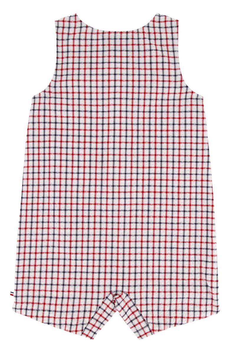 Tommy Hilfiger Printed Sunsuit & Hat Set, Alternate, color, Red