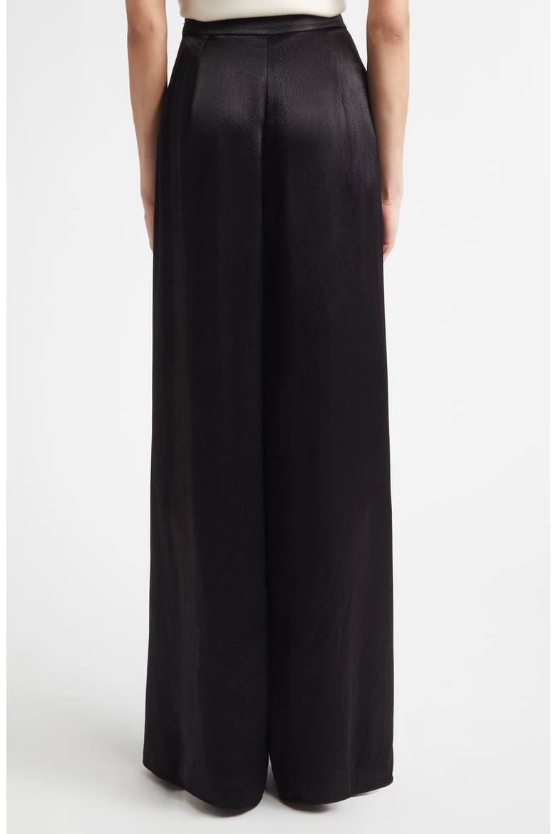 Maddie Hammered Satin Wide Leg Pants, Alternate, color, BLACK