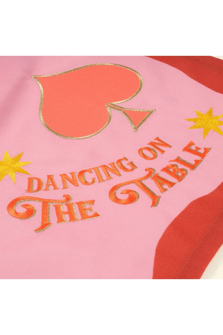 Nilufer Digital Printed Embroidered Table Artisan Design, Alternate, color, Pink