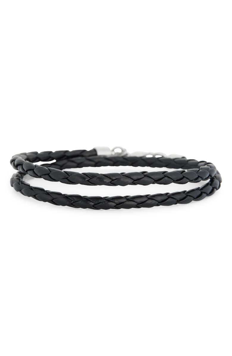 Steve Madden Men's Braided Wrap Bracelet, Alternate, color, Black