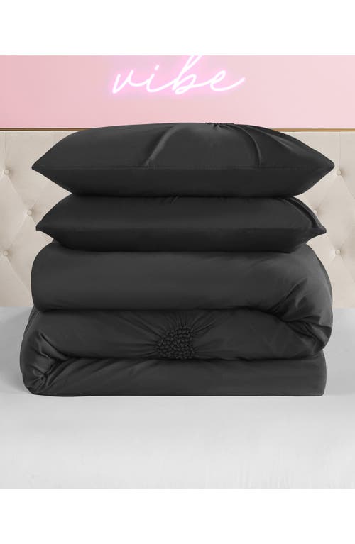 Juicy Couture Amora Gathered Heart Comforter & Sham Set In Black