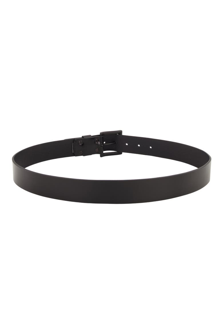 Solid Leather Belt, Alternate, color, BLACK