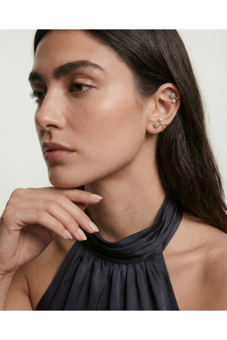 Colette Jade and Pearl Ear Cuffs, Alternate, color, Light green