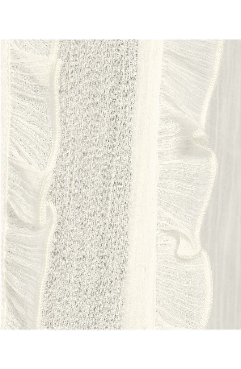 Lands' End Chiffon Ruffle Front Long Sleeve Top, Alternate, color, Ivory