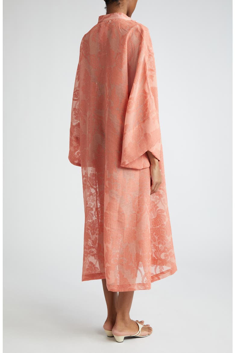 Damask Cover-Up Caftan, Alternate, color, ORANGE
