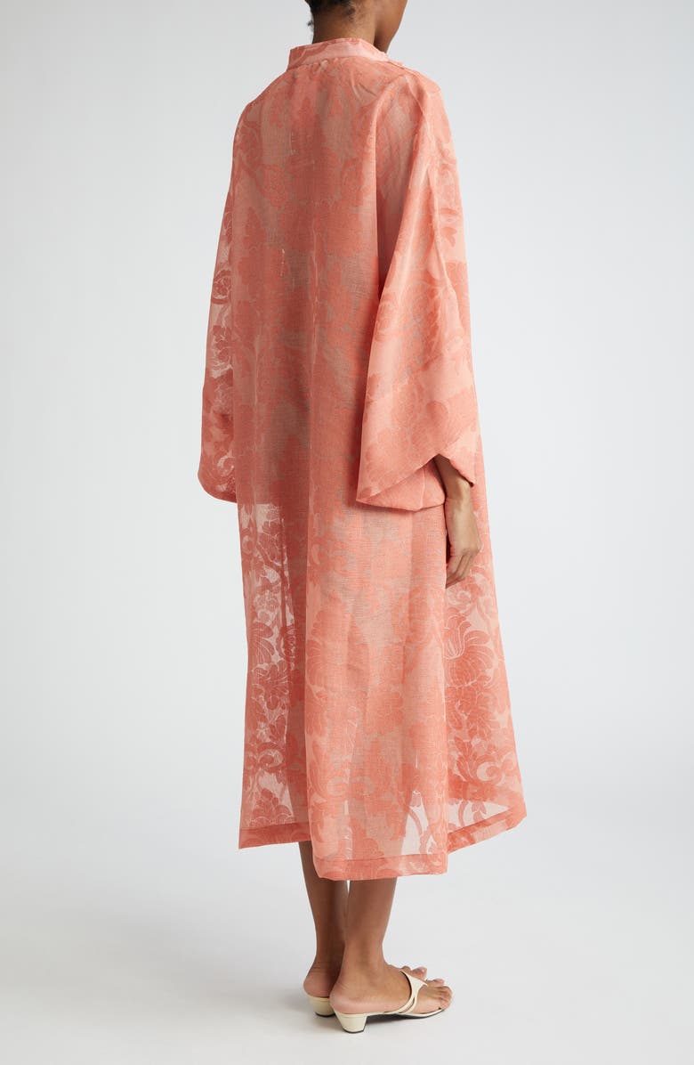 La Vie Style House Damask Cover-Up Caftan, Alternate, color, Orange