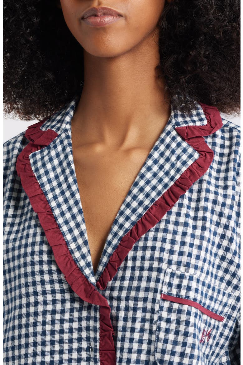 Antonia Gingham Organic Cotton Pajamas, Alternate, color, NAVY