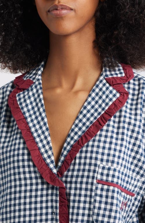 Damson Madder Antonia Gingham Organic Cotton Pajamas In Blue