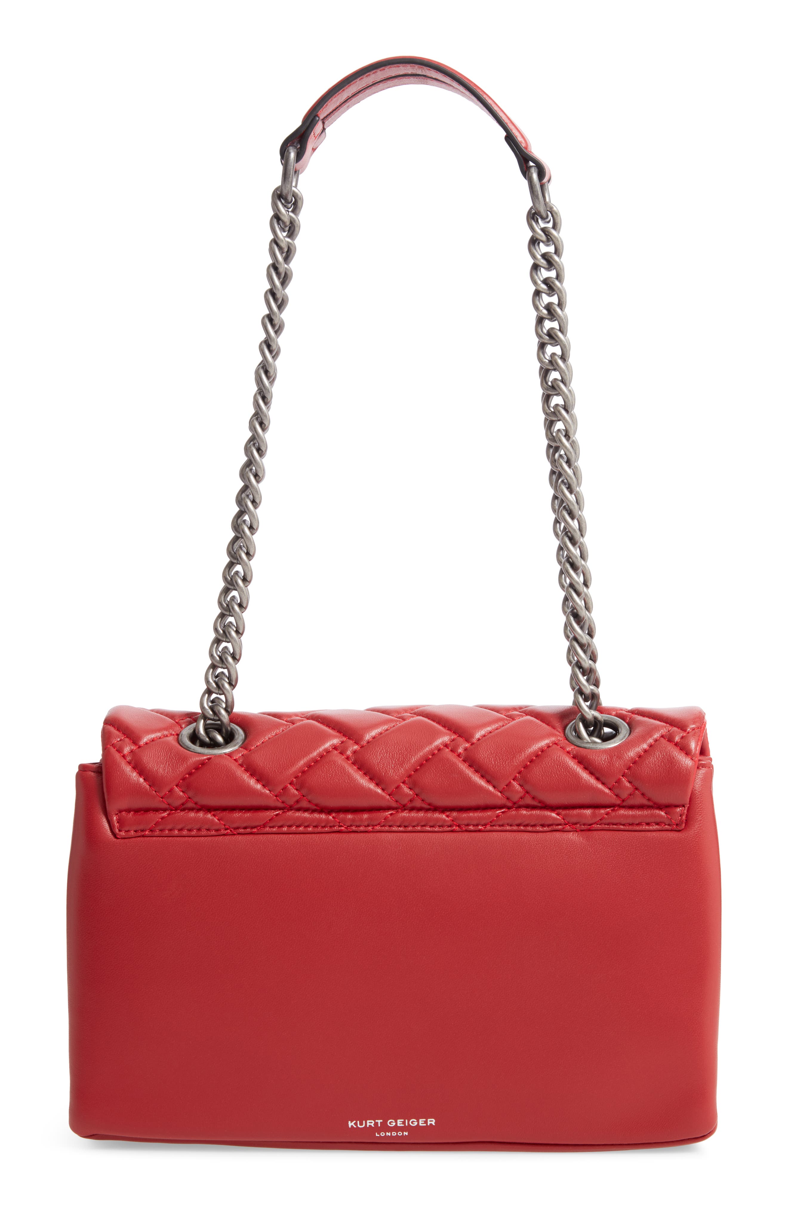 Kurt Geiger London Kensington X Quilted Leather Shoulder Bag, Alternate, color, 