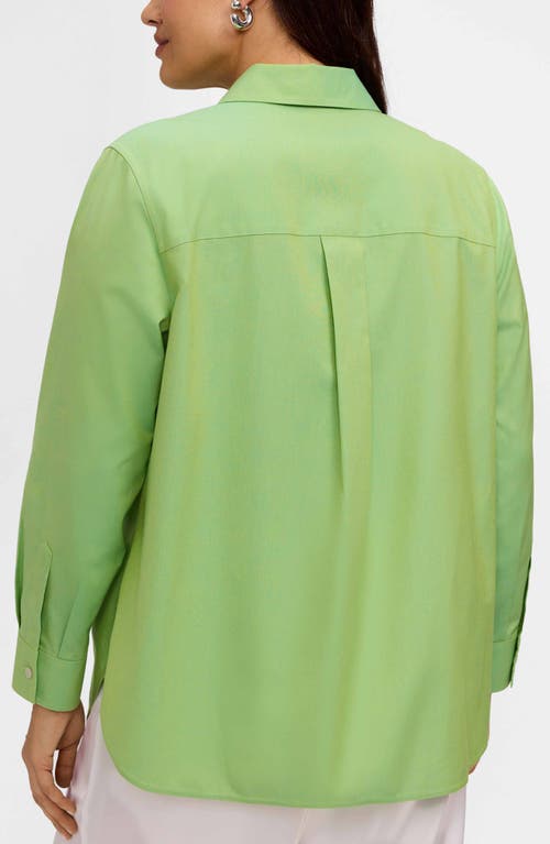 Foxcroft Boyfriend Non-iron Cotton Blouse In Green