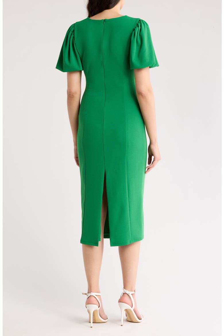 Puff Sleeve Scuba Knit Dress, Alternate, color, GREEN