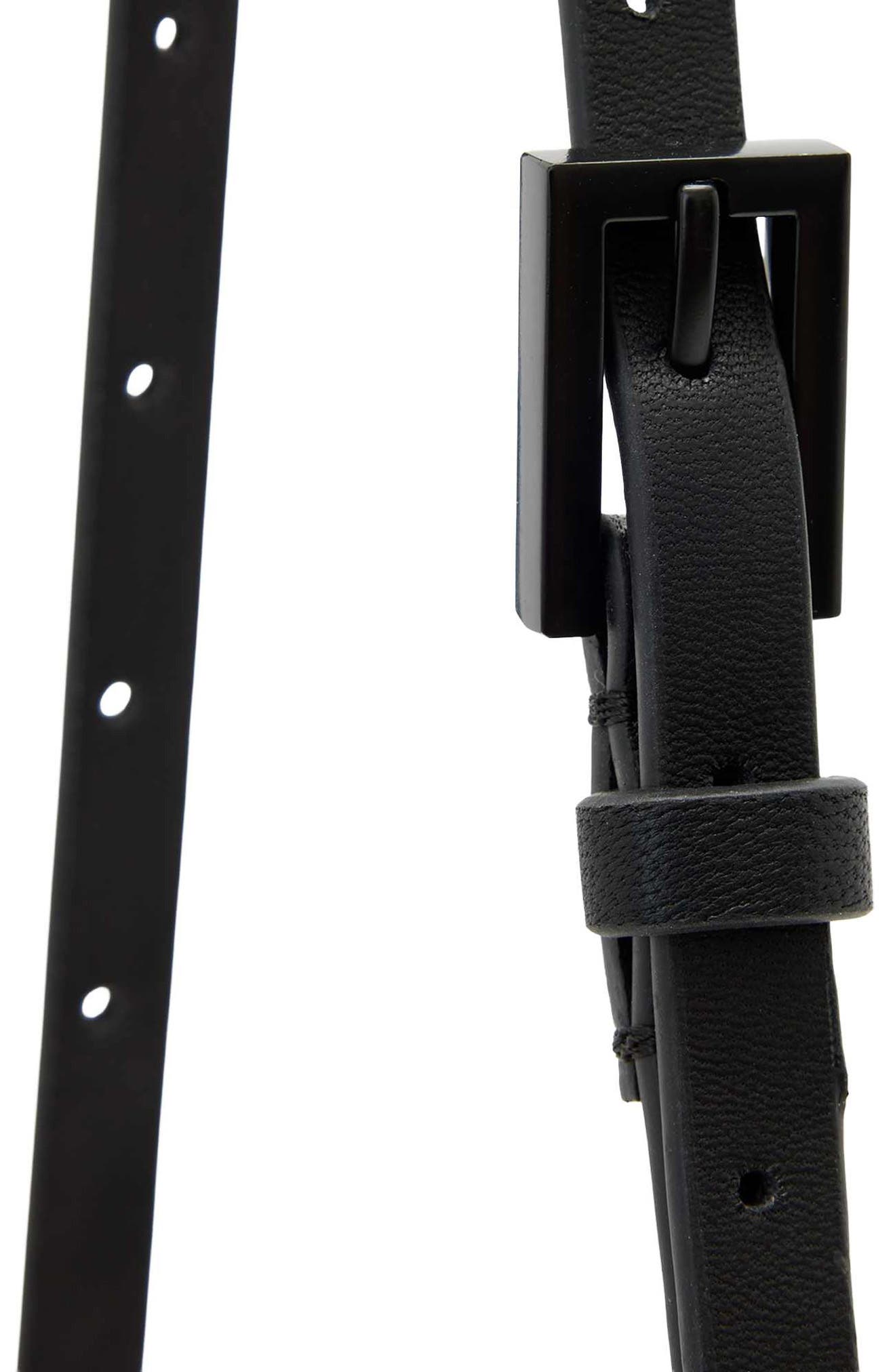 AllSaints Uma Leather Crossbody Bag, Alternate, color, Black