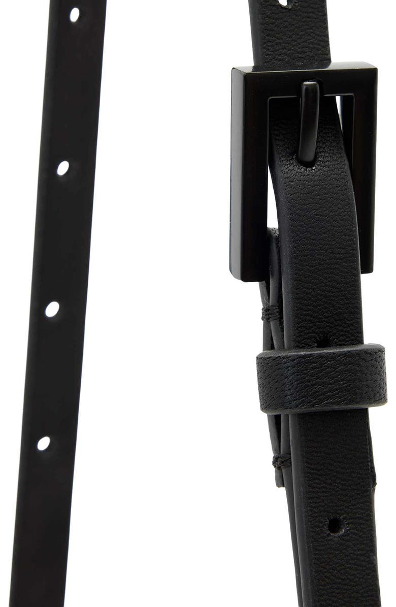 AllSaints Uma Leather Crossbody Bag, Alternate, color, Black