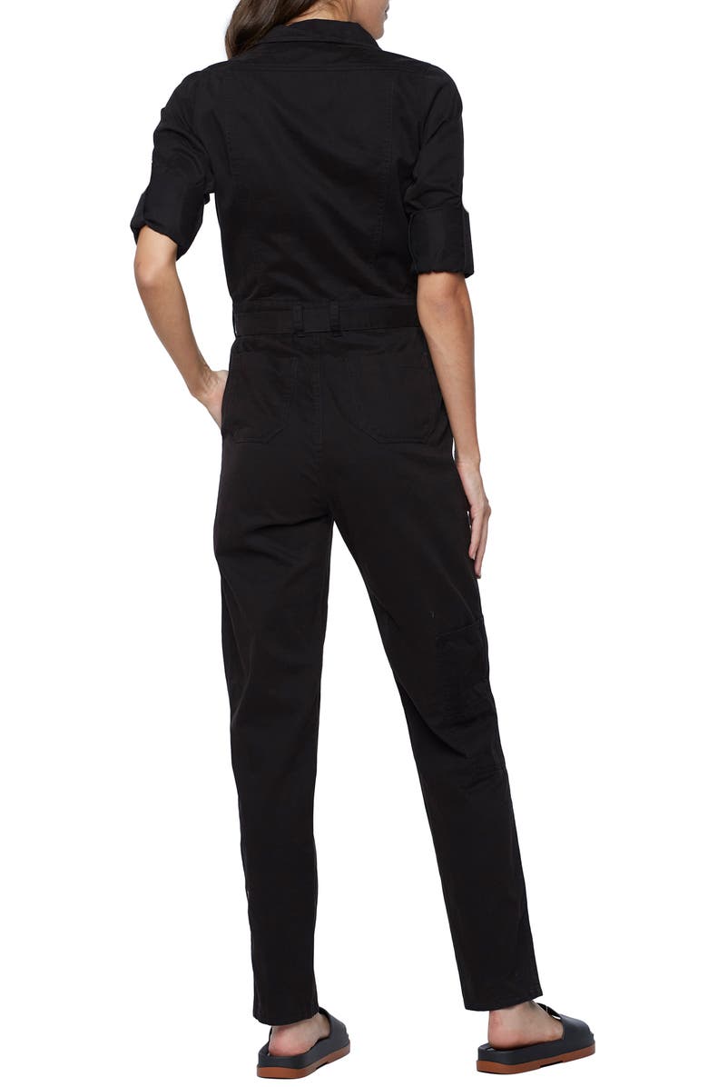 Wash Lab Denim Hi-Bar Long Sleeve Denim Jumpsuit, Alternate, color, Black