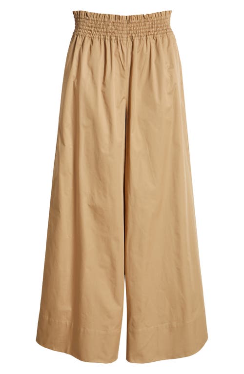 Solid & Striped Twyla Wide Leg Cotton Pants In Camel