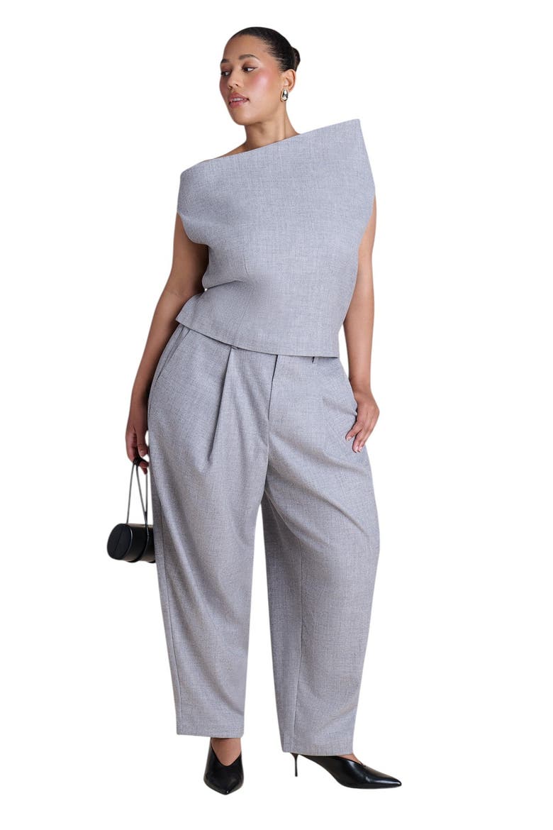 Mid Rise Tapered Leg Trouser (plus), Alternate, color, HEATHER GREY