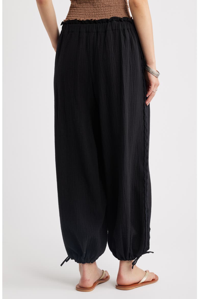 Cotton Gauze Bloomer Pants, Alternate, color, BLACK