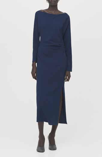 Side Ruched Long Sleeve Dress