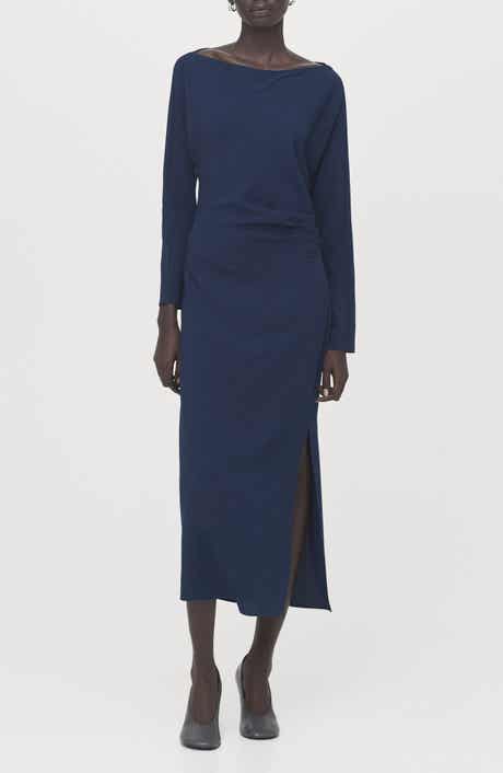 Side Ruched Long Sleeve Dress