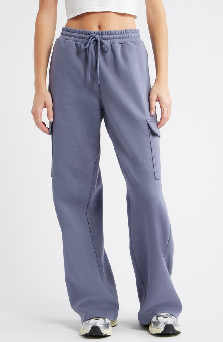 BP. Baggy Wide Leg Cargo Sweatpants, Main, color, Grey Folkstone