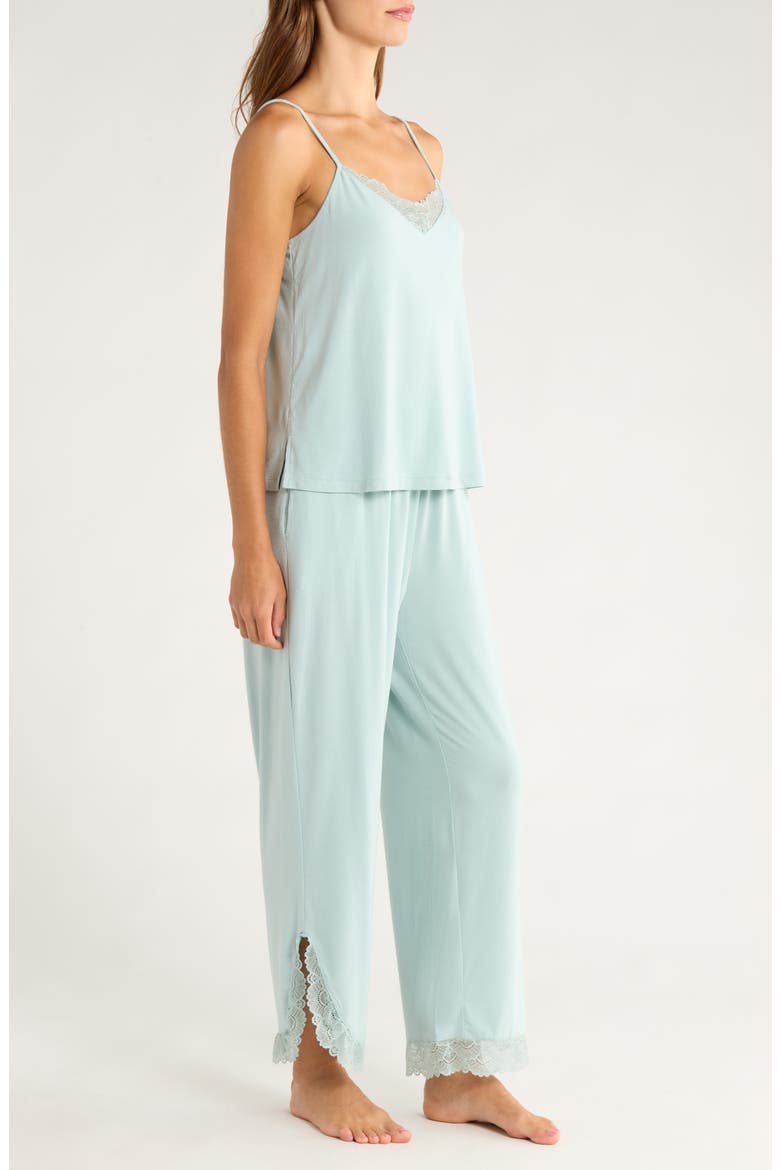 Moonlight Eco Lace Trim Pajamas, Alternate, color, TEAL MIST