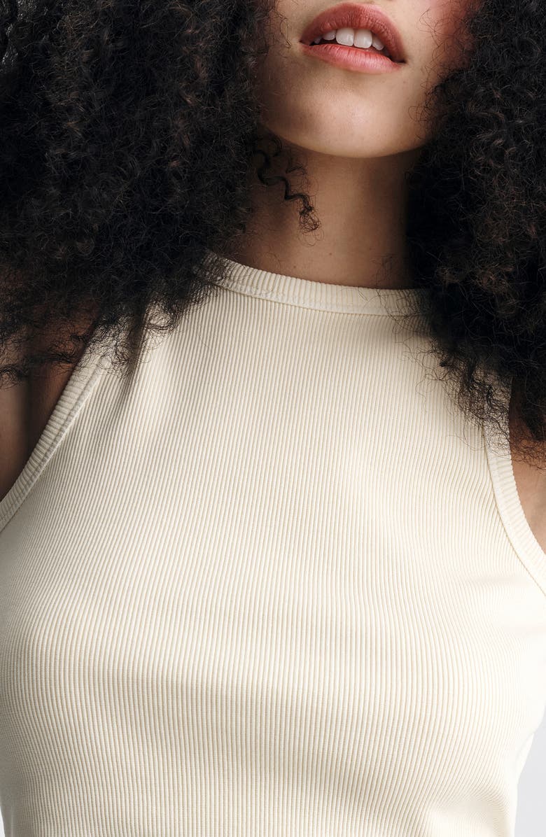 Brooklyn Industries Crop Cotton Rib Tank Top, Alternate, color, Transparent Yellow