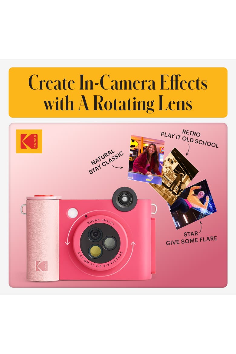 Smile+ Wireless 2x3 Digital Instant Print Camera with Effect Lenses & Zink Technology, Alternate, color, Fuchsia