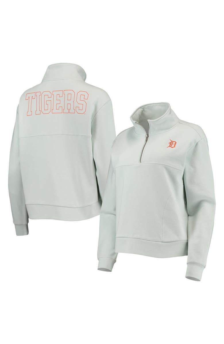THE WILD COLLECTIVE Women's The Wild Collective Light Blue Detroit Tigers Two-Hit Quarter-Zip Pullover Top, Main, color,