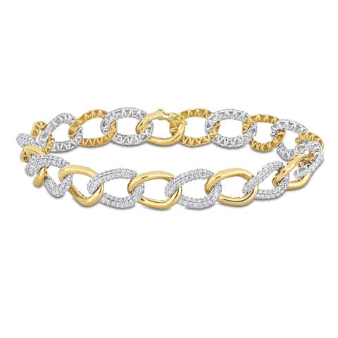 Diamond Link Bracelet 14k Two-Tone
