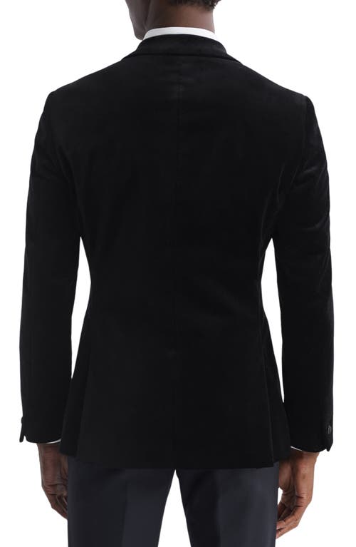 Reiss Ace Velvet Tuxedo Jacket In Black