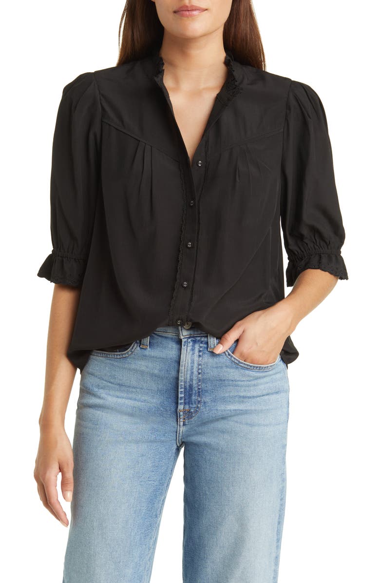 Wit & Wisdom Eyelet Accent Top, Main, color,