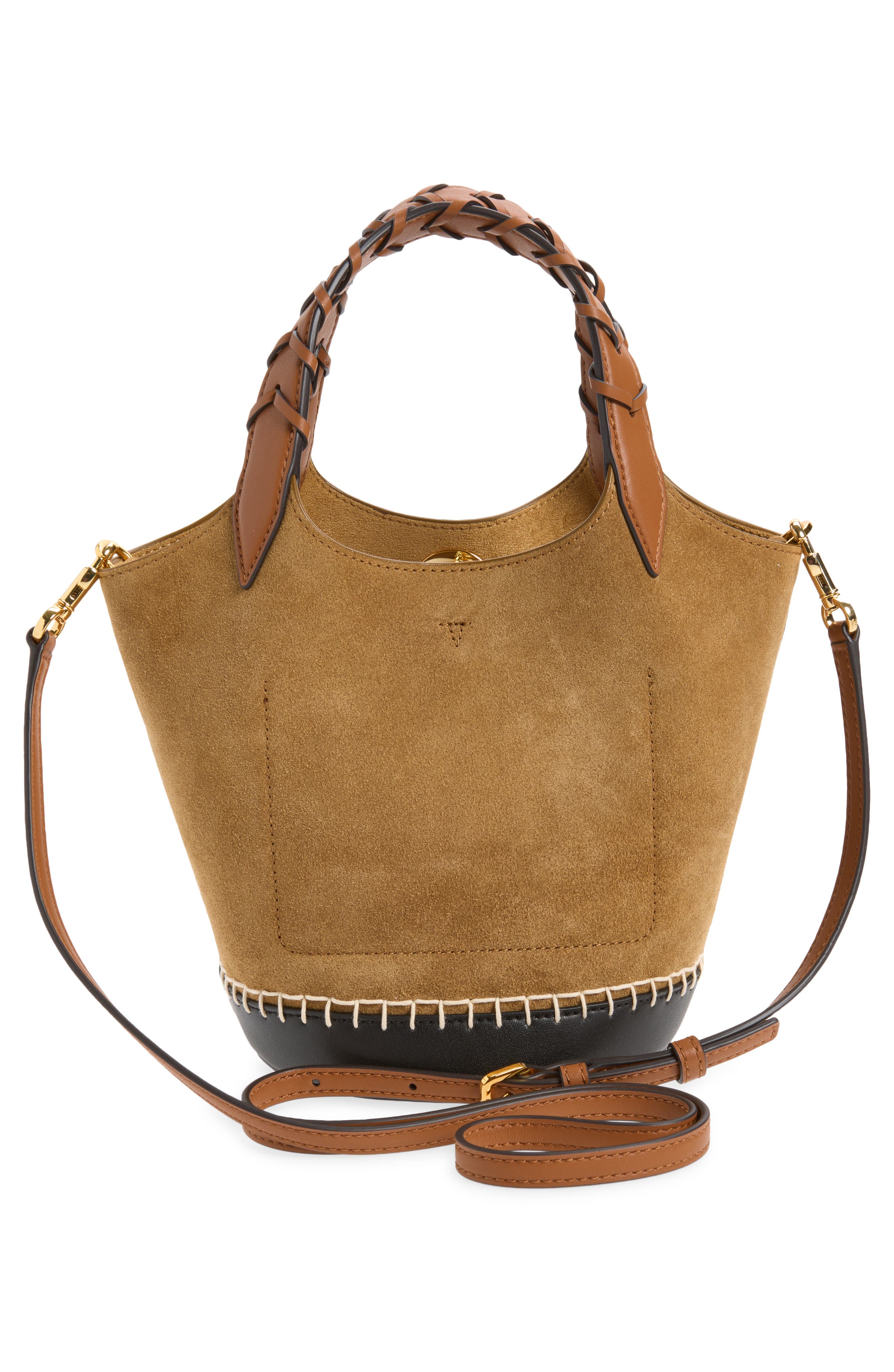 Anchor Colorblock Leather Bucket Bag, Alternate, color, ACORN MULTI
