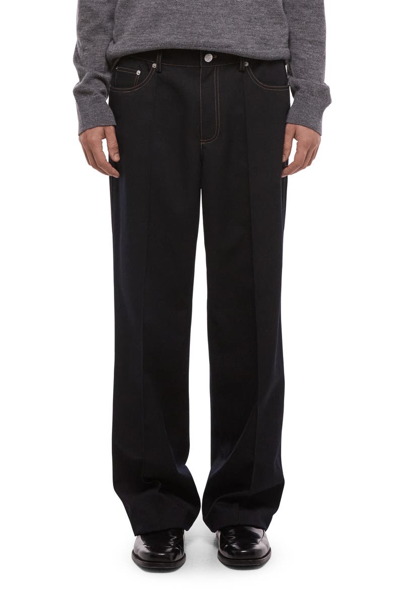 Five-Pocket Gabardine Dress Pants, Main, color, NAVY MELANGE