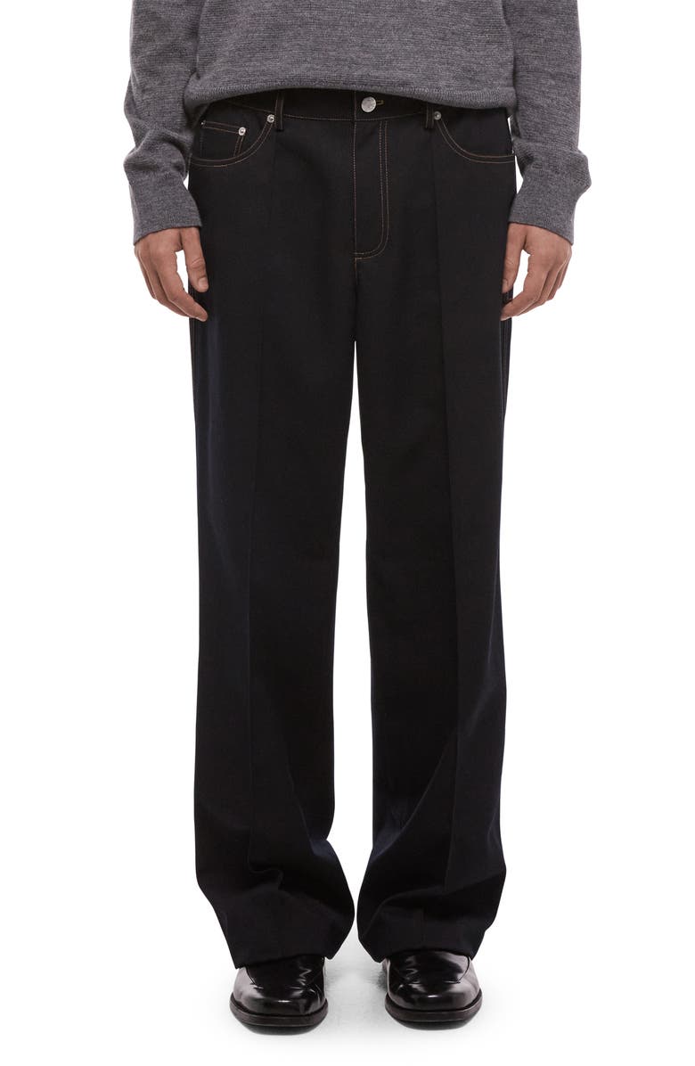 Helmut Lang Five-Pocket Gabardine Dress Pants, Main, color, Navy Melange