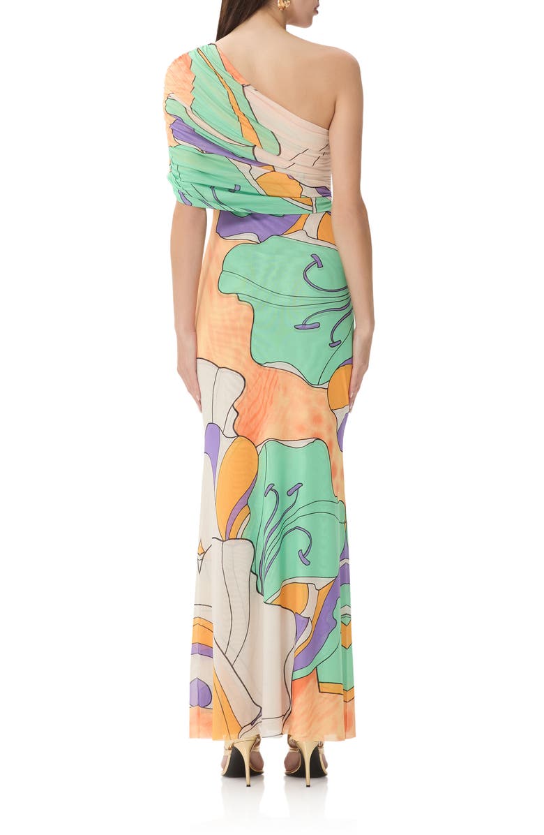 AFRM Mirabel One-Shoulder Maxi Dress, Alternate, color, Scarf Floral