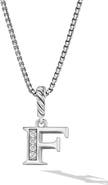 David Yurman Pavé Initial Pendant Necklace in Sterling Silver with Diamond