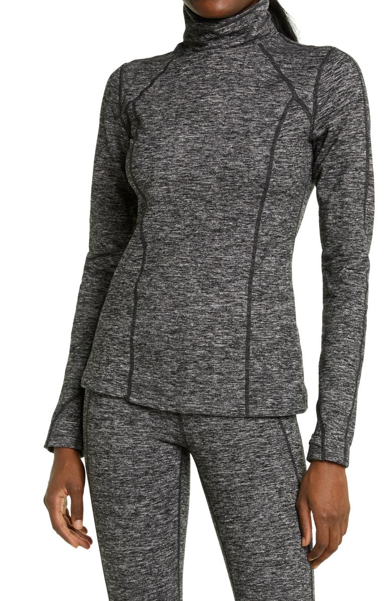 Zella Cozy Space Dye Tech Turtleneck Training Top, Main, color,