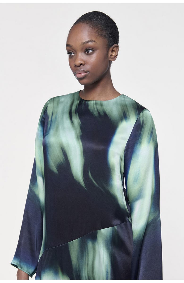 Leem Printed Paneled Dress, Alternate, color, Green