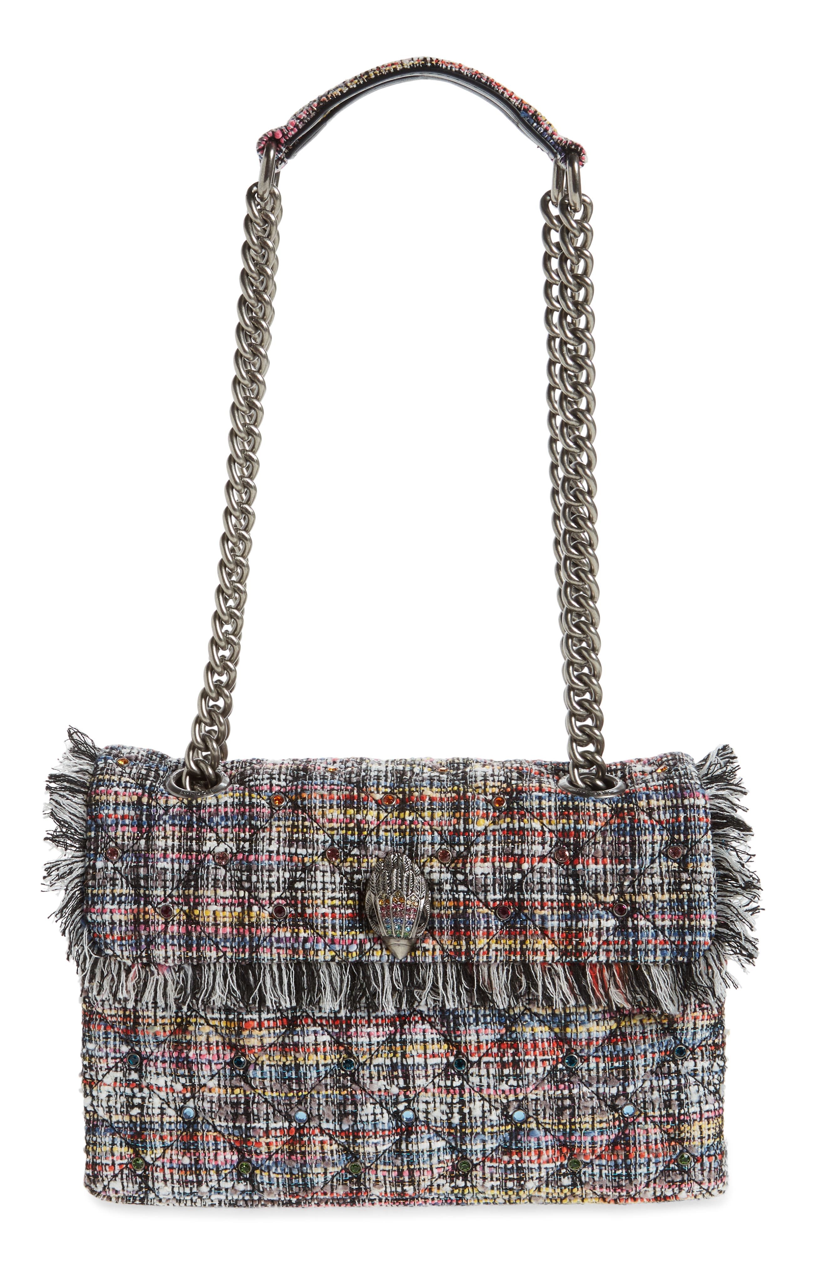 Kurt Geiger London Kensington Recycled Tweed Shoulder Bag, Main, color, 