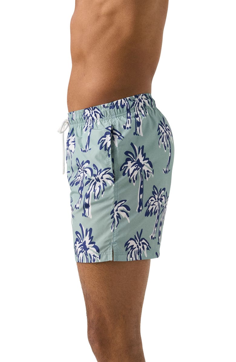 Eton Palm Tree Swim Trunks, Alternate, color, Medium Green