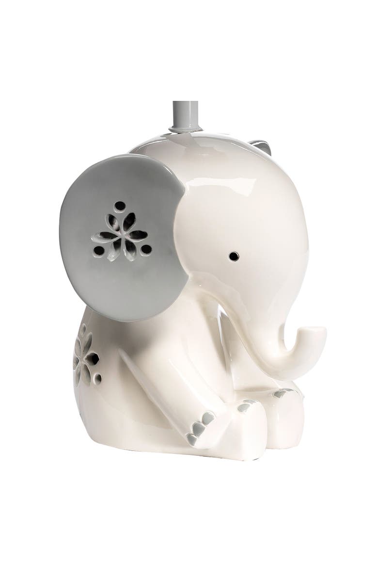 Lambs & Ivy Happy Jungle Elephant Nursery Lamp with Shade & Bulb, Alternate, color, White