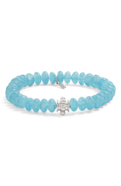 Bohème Blue Quartz Beaded Stretch Bracelet