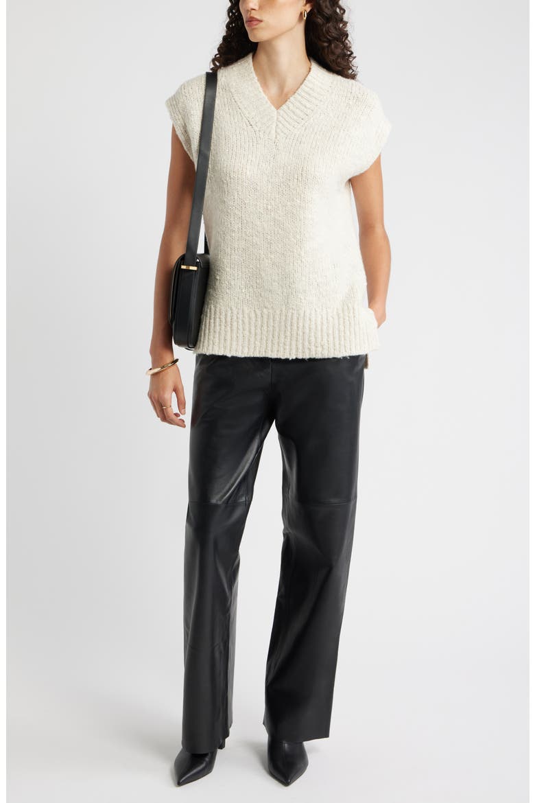 Merino Wool Blend V-Neck Sweater Vest, Alternate, color, IVORY MARL